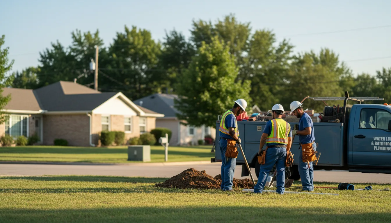 Residential water line and bathroom plumbing service in Brownstown, IN